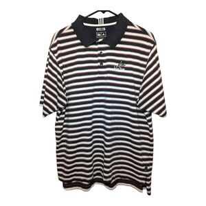 Adidas Lakeland Village Golf Course ClimaLite stripe Polo.  Men's large.